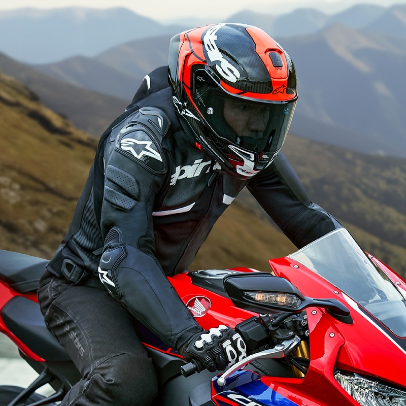 Alpinestars Atem 5 melnā un baltā ādas motocikla jaka