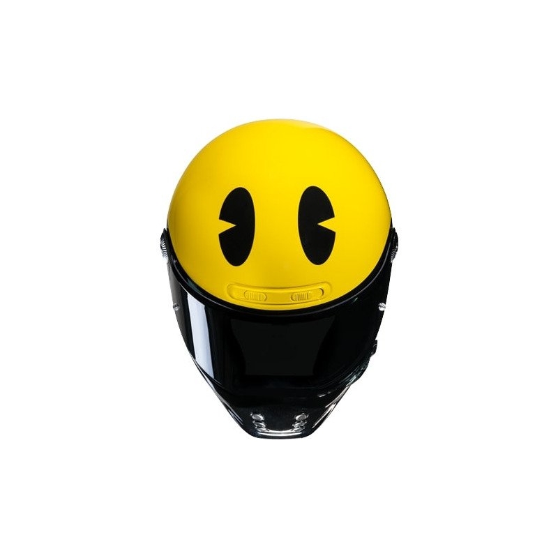 Integrēta motocikla ķivere HJC V10 Pac-man Bandai Namco dzeltena