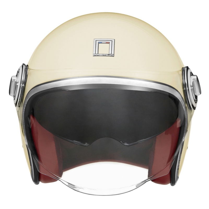 Atvērtā moto ķivere NOX PREMIUM Heritage krēmkrāsas balta