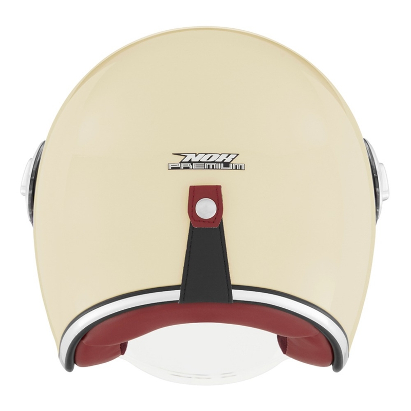 Atvērtā moto ķivere NOX PREMIUM Heritage krēmkrāsas balta