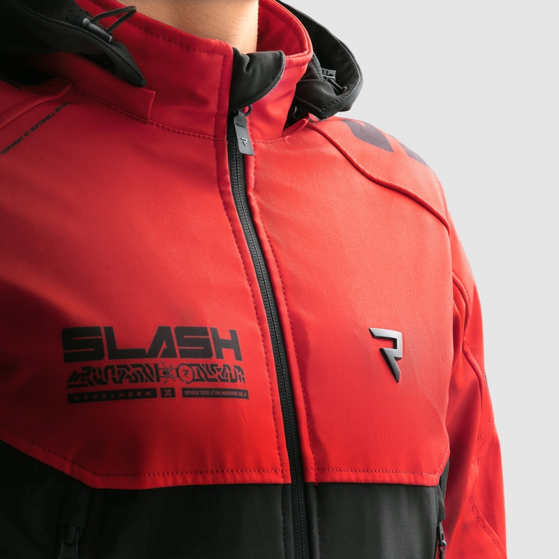 Rebelhorn Slash melni sarkana softshell motocikla jaka
