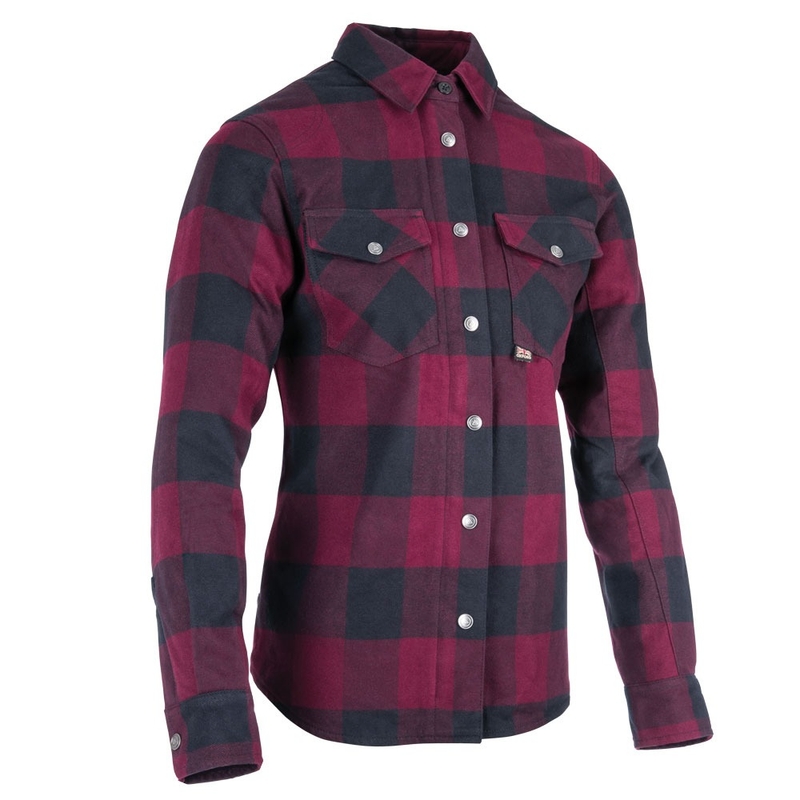 Sieviešu krekliņš Oxford Kickback 2.0 Motorcycle Shirt sarkanā un melnā krāsā