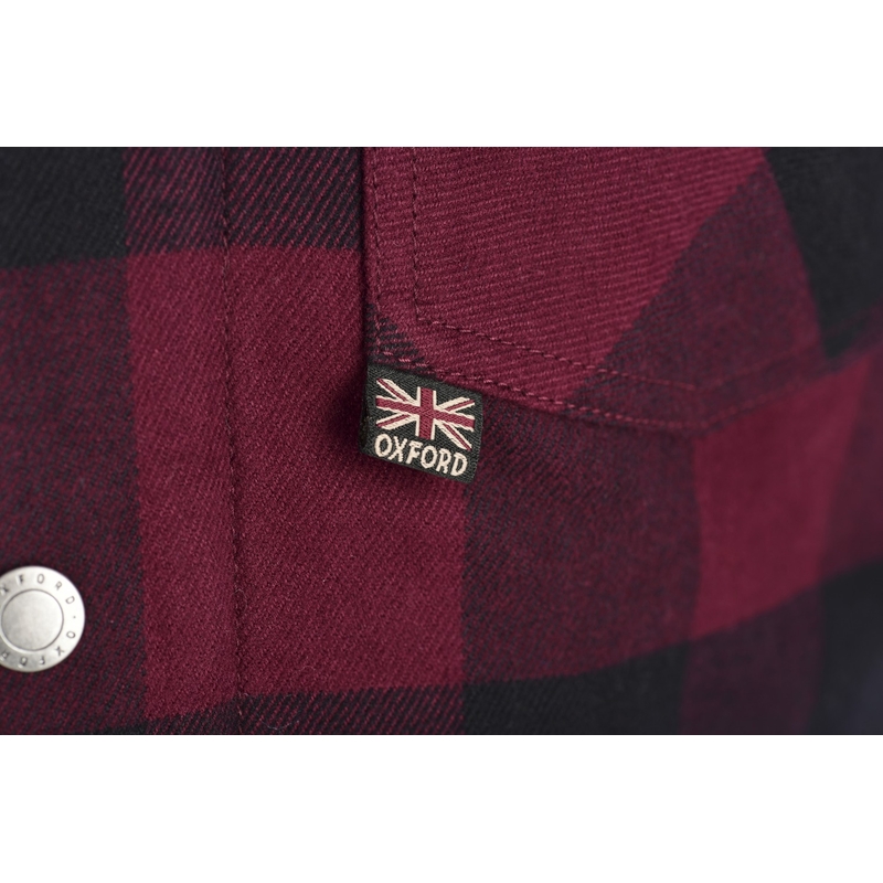 Sieviešu krekliņš Oxford Kickback 2.0 Motorcycle Shirt sarkanā un melnā krāsā