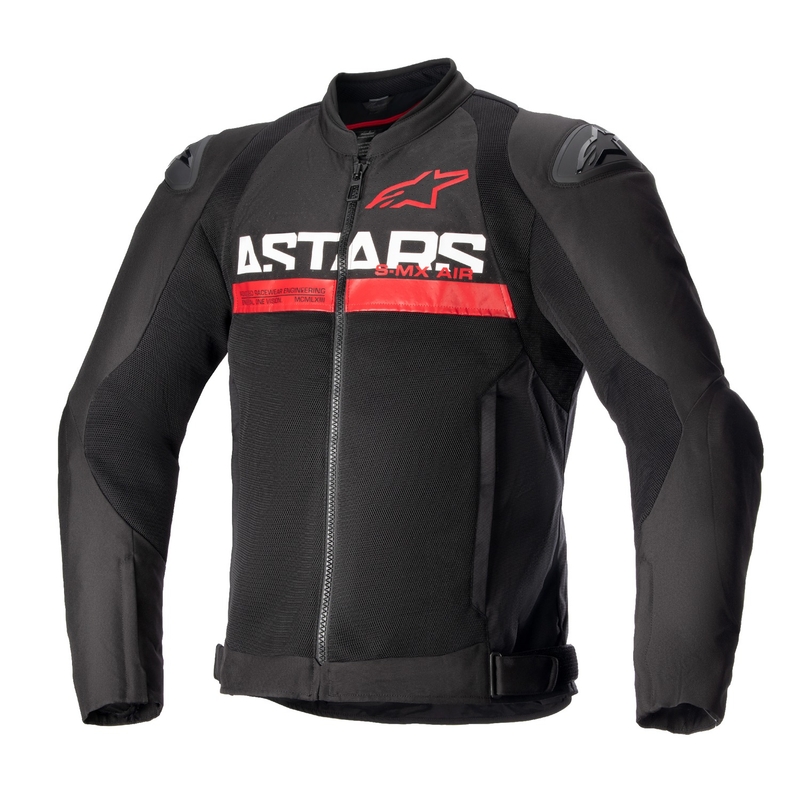 Alpinestars SMX Air melna-fluo sarkana motocikla jaka