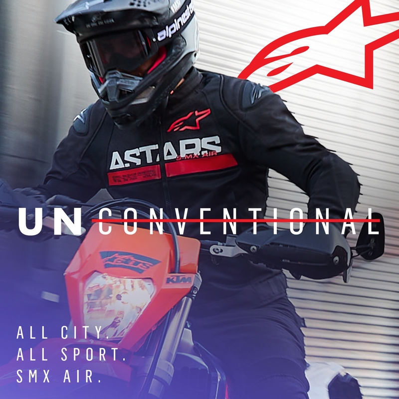 Alpinestars SMX Air melna-fluo sarkana motocikla jaka