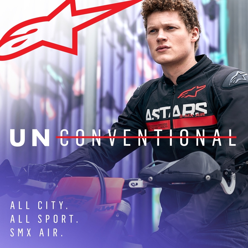 Alpinestars SMX Air melna-fluo sarkana motocikla jaka