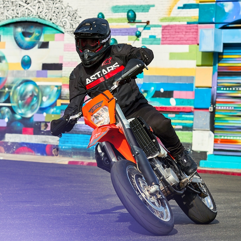 Alpinestars SMX Air melna-fluo sarkana motocikla jaka