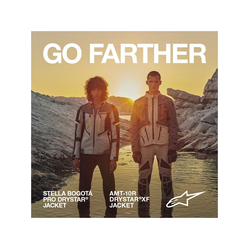 Alpinestars AMT-10R Drystar XF motocikla jaka smilšaini melnā-rozā krāsā