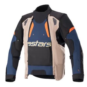 Alpinestars Halo Drystar tumši zila-aki-haki-apelsīnu-melna motocikla jaka