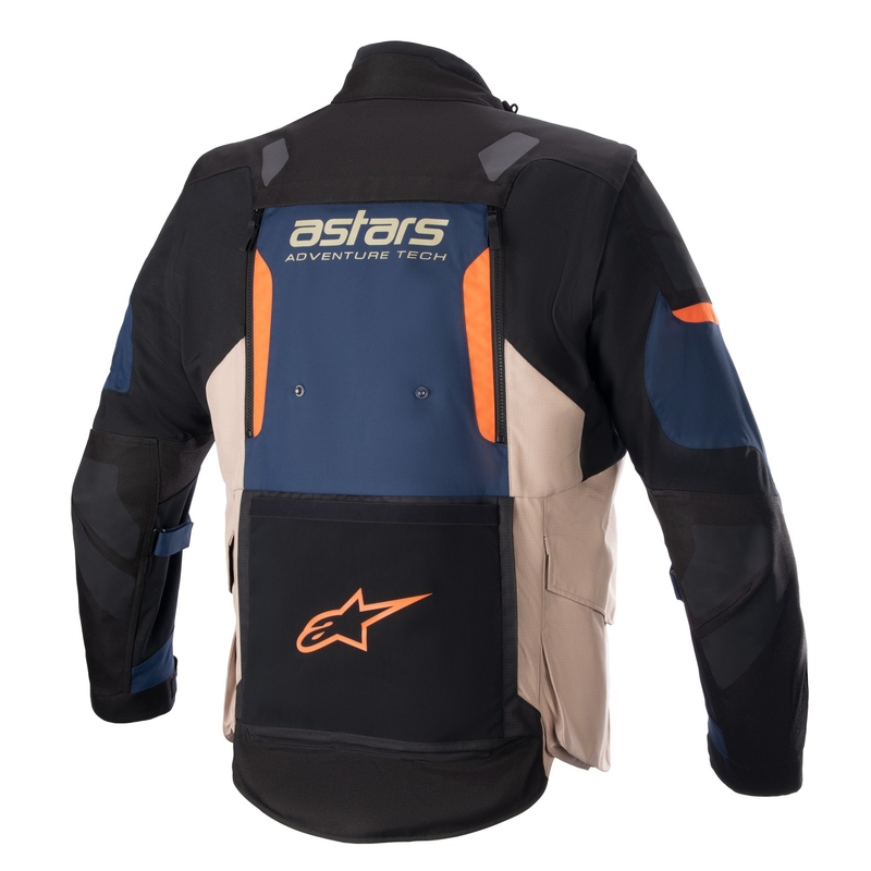 Alpinestars Halo Drystar tumši zila-aki-haki-apelsīnu-melna motocikla jaka