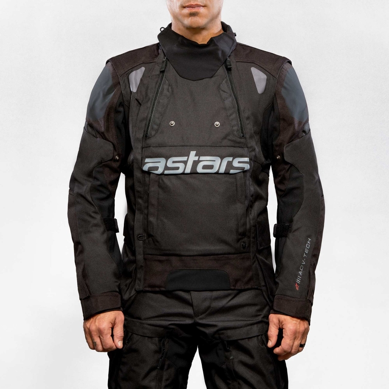 Alpinestars Halo Drystar tumši zila-aki-haki-apelsīnu-melna motocikla jaka