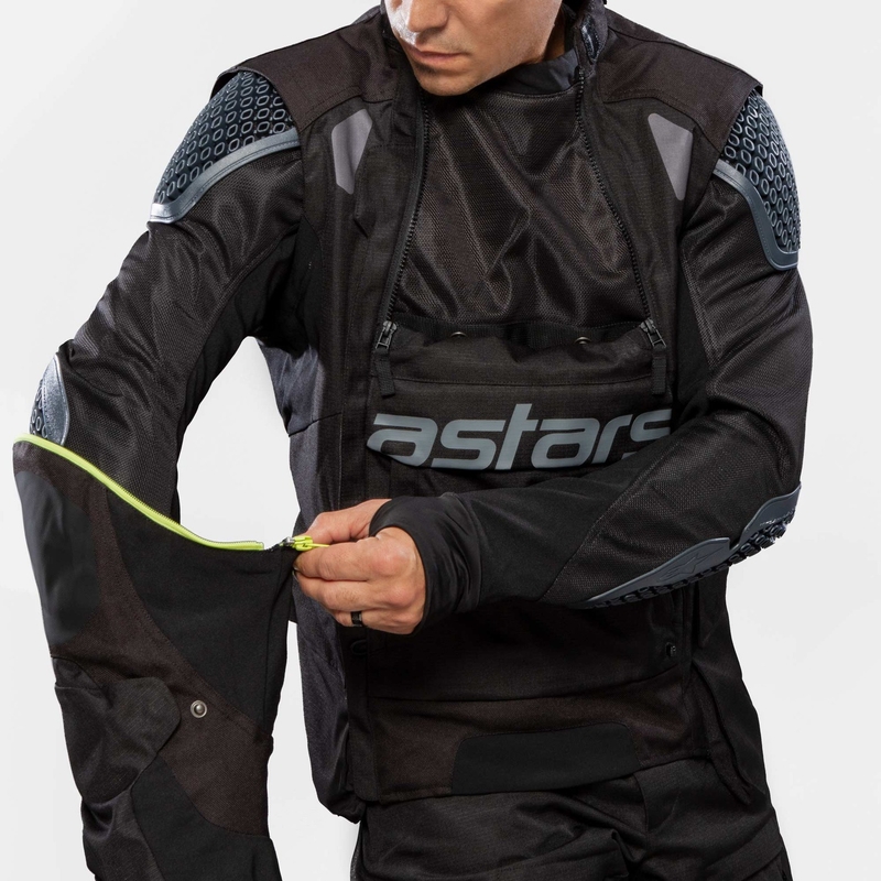 Alpinestars Halo Drystar tumši zila-aki-haki-apelsīnu-melna motocikla jaka