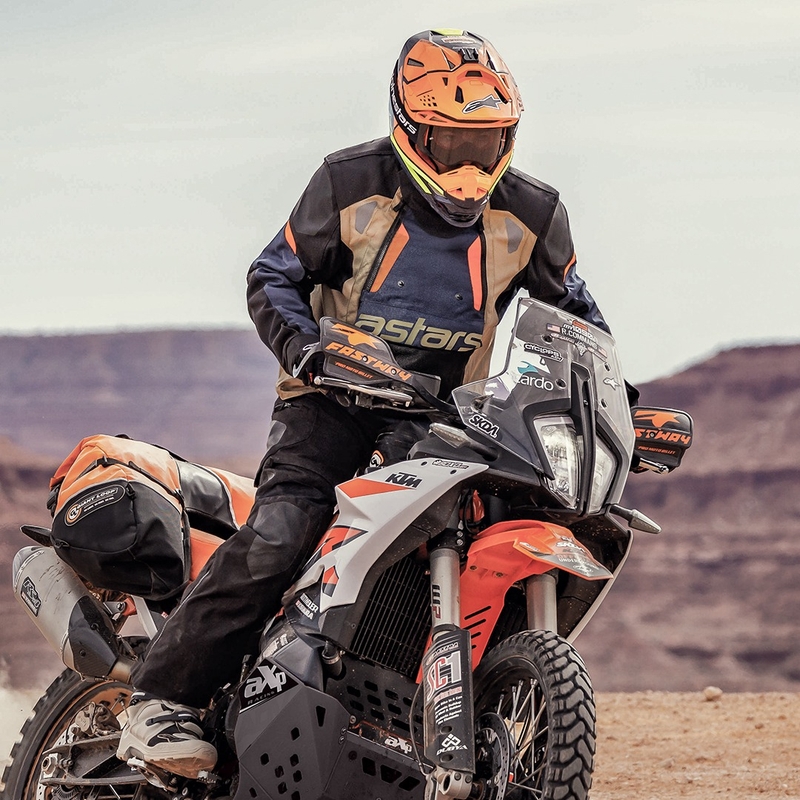 Alpinestars Halo Drystar tumši zila-aki-haki-apelsīnu-melna motocikla jaka