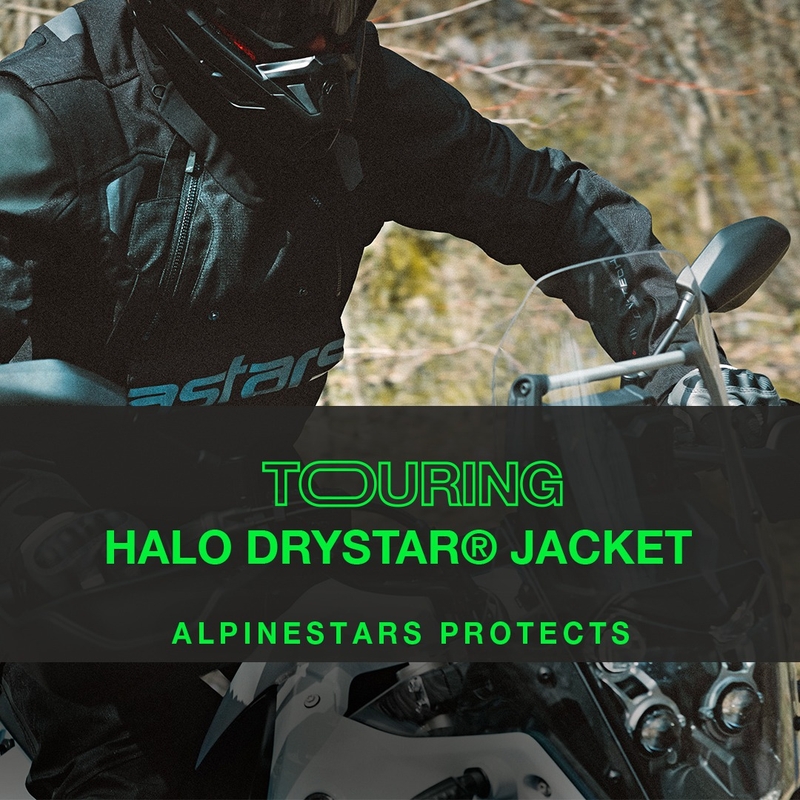 Alpinestars Halo Drystar haki bēša-bēša-fluo dzeltena motocikla jaka