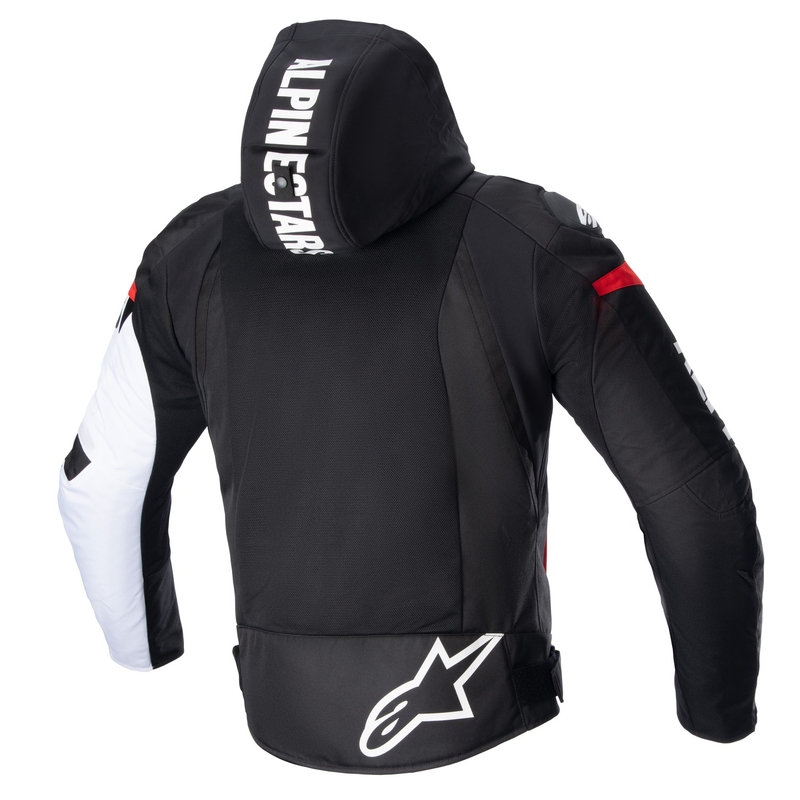Alpinestars Zaca Air ūdensnecaurlaidīga motocikla jaka Black-White-Fluo Red