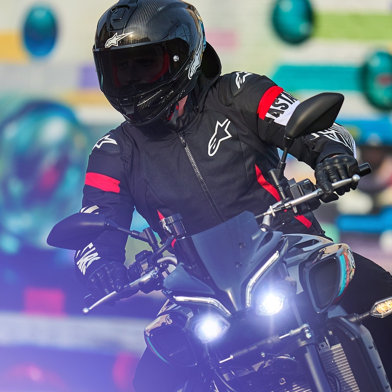 Alpinestars Zaca Air ūdensnecaurlaidīga motocikla jaka Black-White-Fluo Red