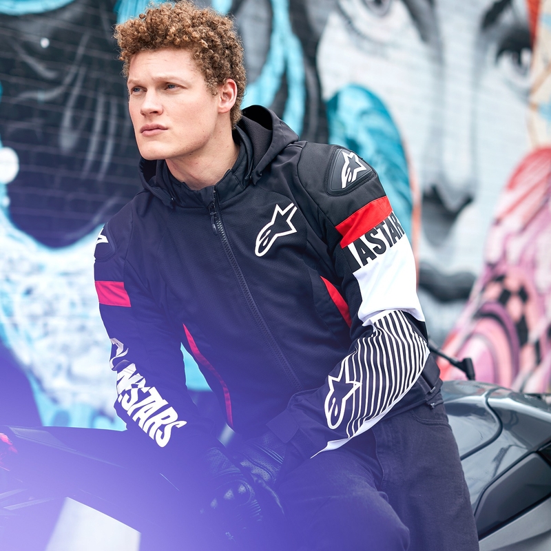 Alpinestars Zaca Air ūdensnecaurlaidīga motocikla jaka Black-White-Fluo Red