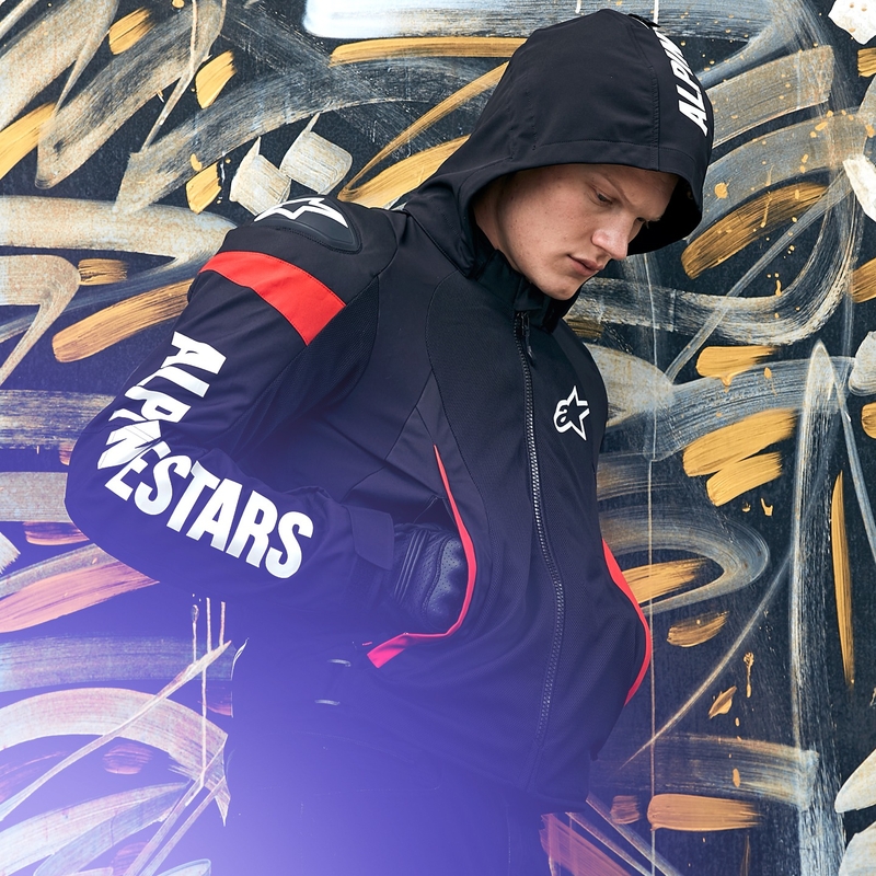 Alpinestars Zaca Air ūdensnecaurlaidīga motocikla jaka Black-White-Fluo Red