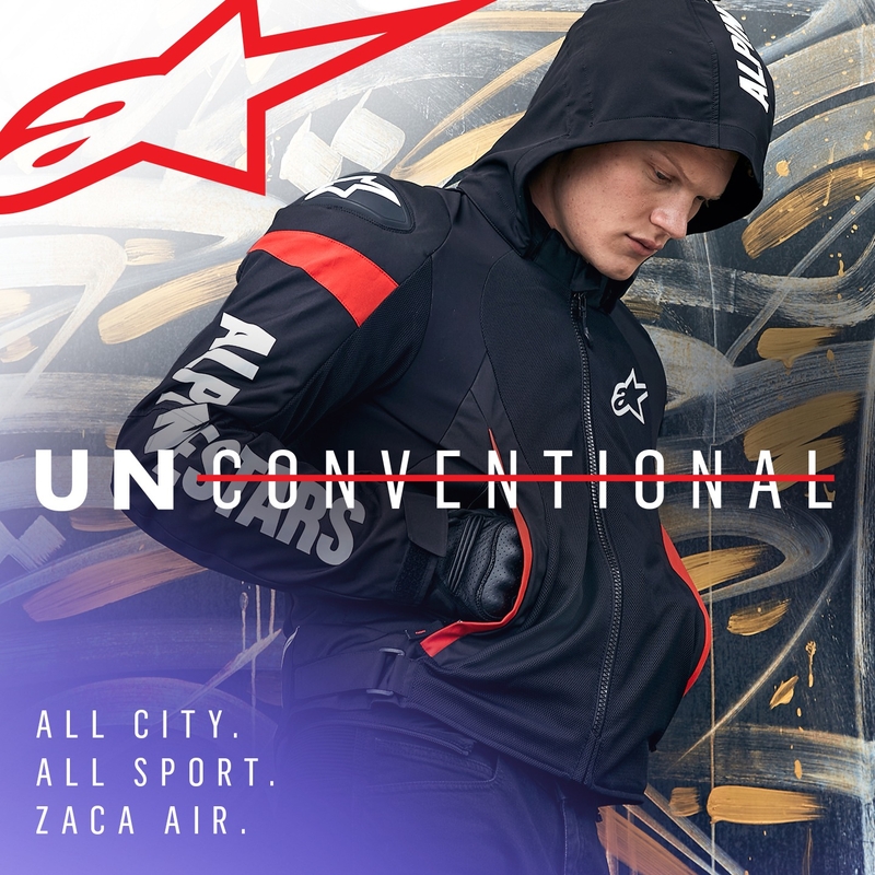 Alpinestars Zaca Air ūdensnecaurlaidīga motocikla jaka Black-White-Fluo Red