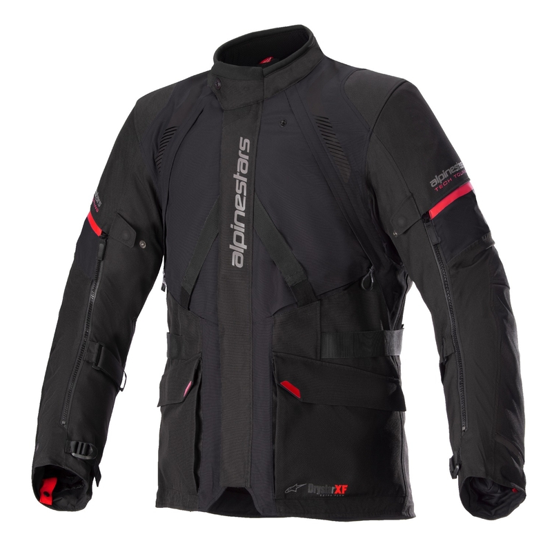 Alpinestars Monteira Drystar XF melnā un sarkanā motocikla jaka