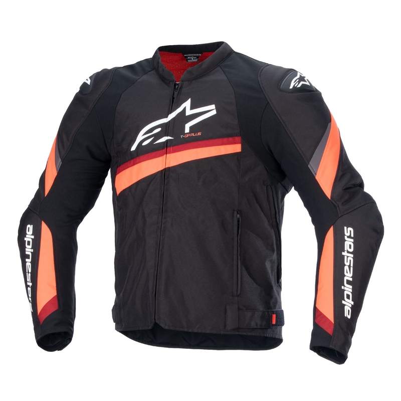 Alpinestars T-GP PLUS R 4 melna-fluo sarkana motocikla jaka