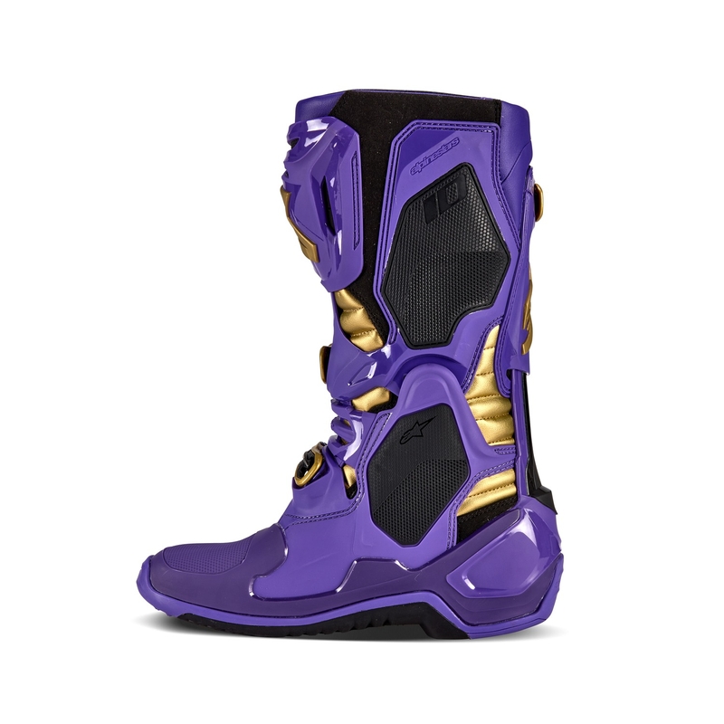 Alpinestars Tech 10 Limited Edition Champ Purple and Gold motociklu zābaki