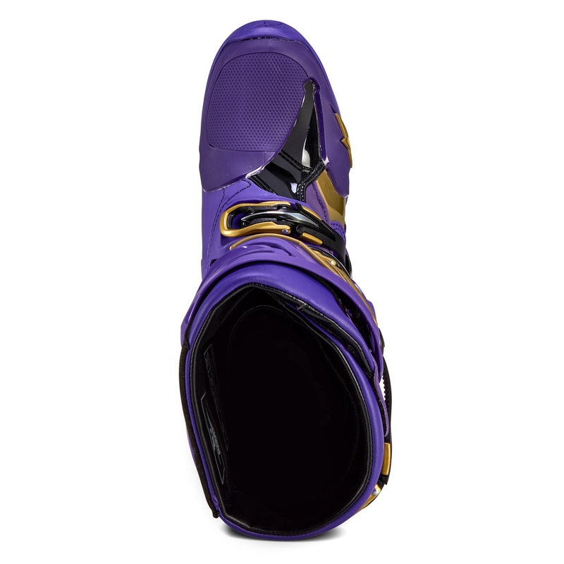 Alpinestars Tech 10 Limited Edition Champ Purple and Gold motociklu zābaki