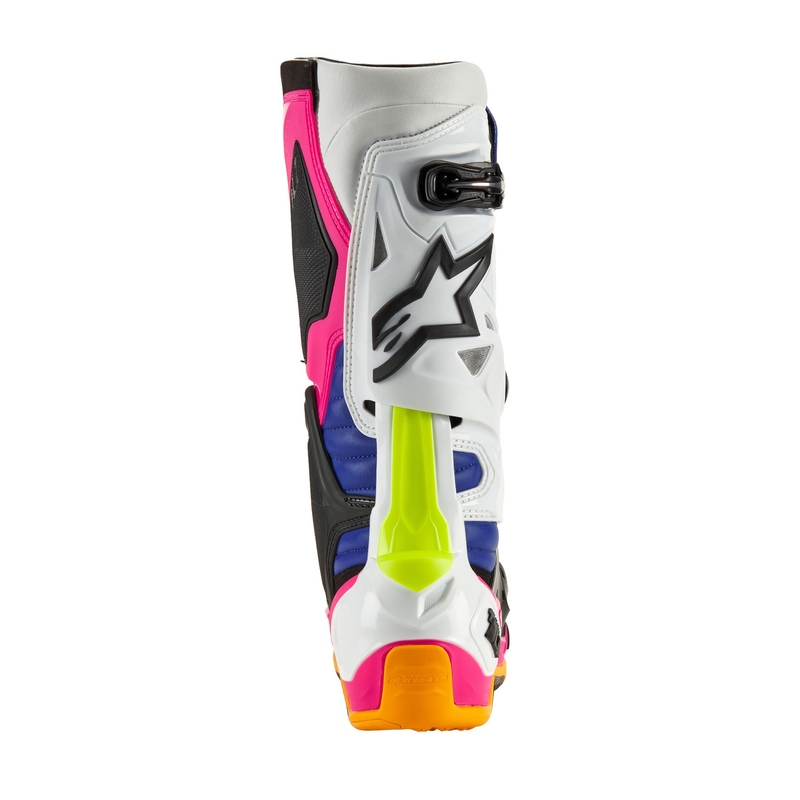 Alpinestars Tech 10 Limited Edition Coast White-Dark Blue-Pink-Fluo Yellow-Orange-Black Motociklu zābaki