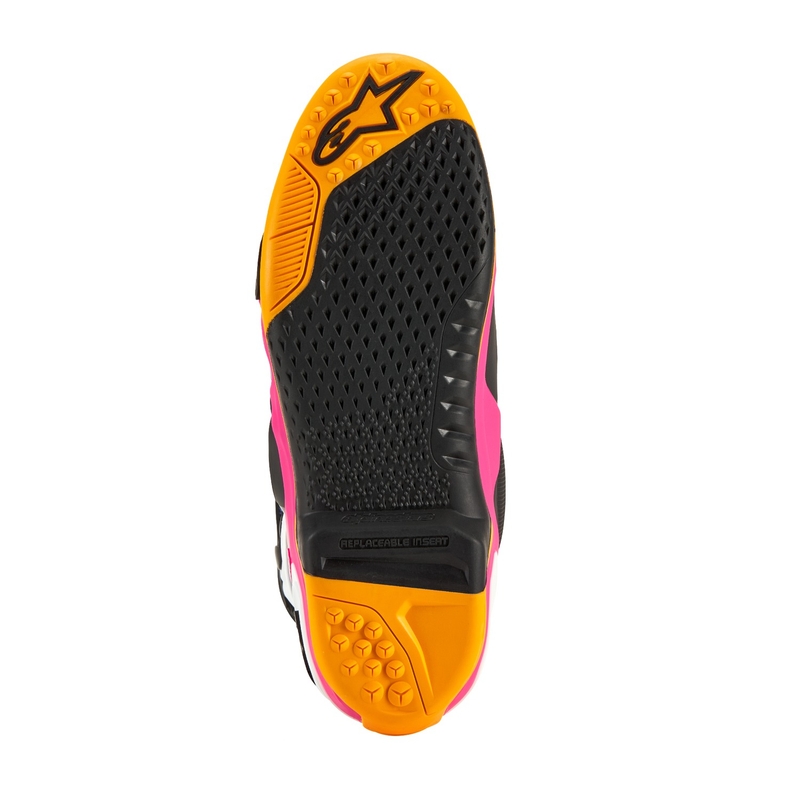 Alpinestars Tech 10 Limited Edition Coast White-Dark Blue-Pink-Fluo Yellow-Orange-Black Motociklu zābaki