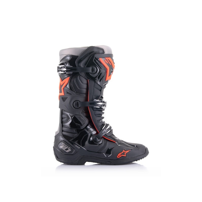 Alpinestars Tech 10 black-fluo red-grey motocikla zābaki