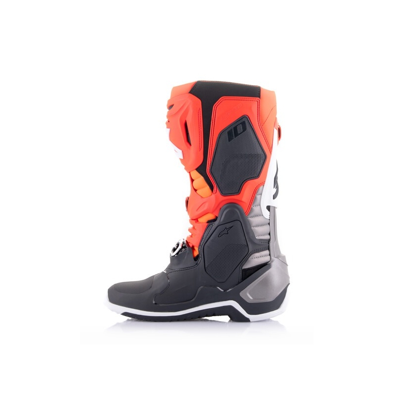 Alpinestars Tech 10 oranži-dzelteni-violeti-balti-melni motocikla zābaki