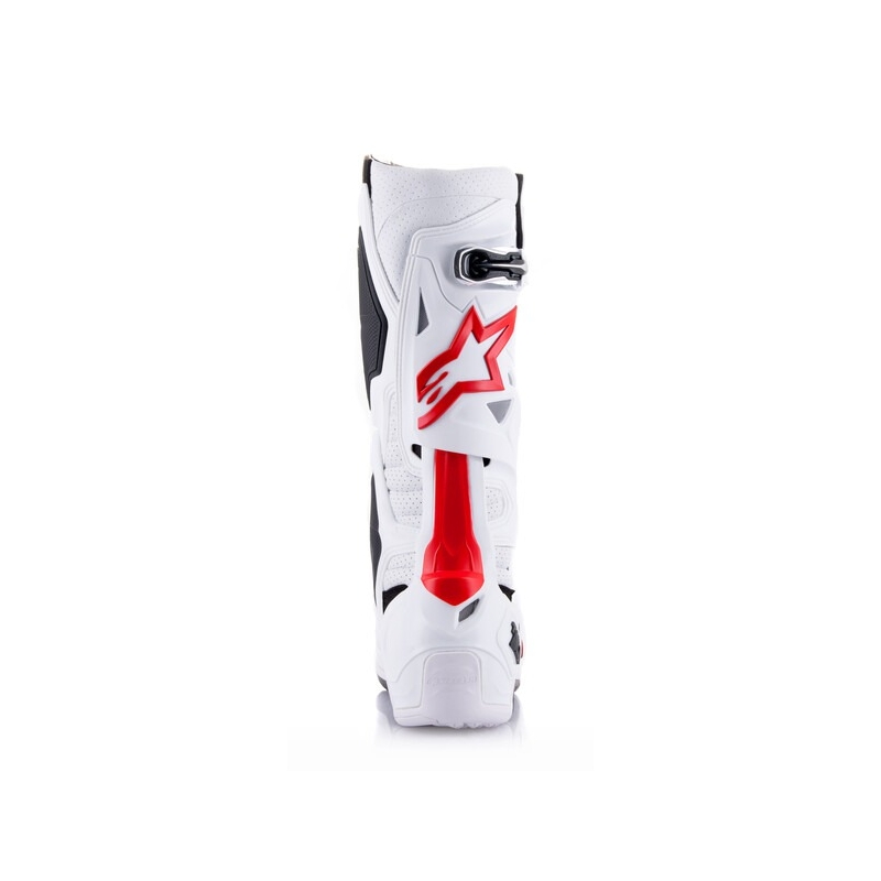 Alpinestars Tech 10 Supervented motociklu zābaki ar perforāciju Balti, sarkani un melni
