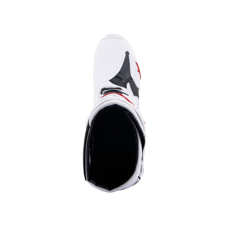 Alpinestars Tech 10 Supervented motociklu zābaki ar perforāciju Balti, sarkani un melni
