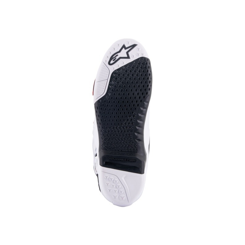 Alpinestars Tech 10 Supervented motociklu zābaki ar perforāciju Balti, sarkani un melni
