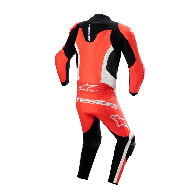 Alpinestars GP Force Lurv fluo sarkanbaltsarkans melns viengabala ādas motocikla kombinezons