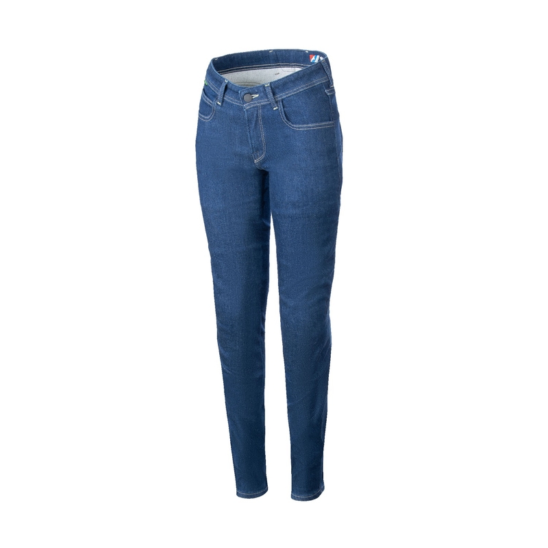 Alpinestars Daisy 3 Denim Sieviešu motocikla džinsi mazgāti zili