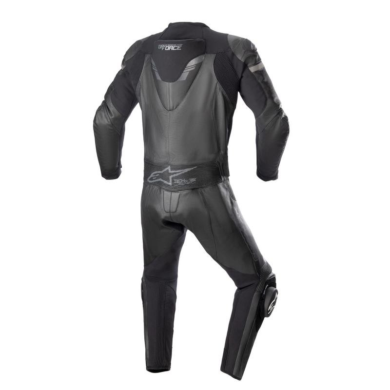 Alpinestars GP Force Chaser TECH-AIR 5 saderīgs melns-melns divdaļīgs ādas motocikla uzvalks