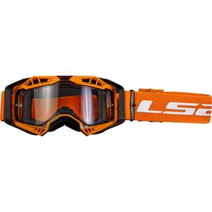 LS2 Aura Enduro motokrosa brilles melnas-oranžas caurspīdīgas pleksi brilles