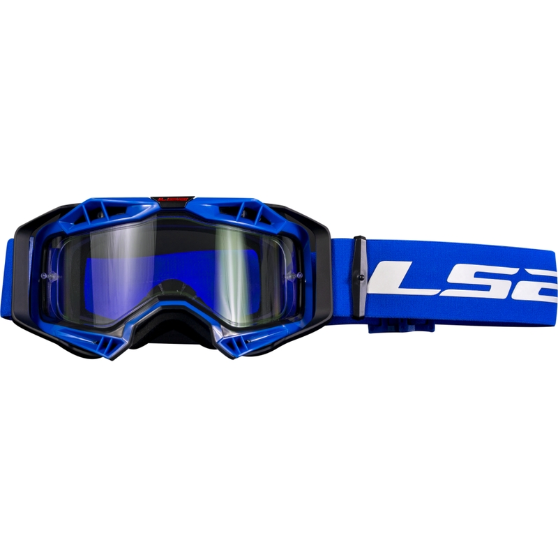 LS2 Aura Enduro motokrosa brilles melns-zils caurspīdīgs pleksi