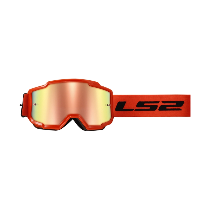LS2 Charger H-V motokrosa brilles oranžas ar iridija pleksi