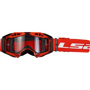 LS2 Aura Enduro motokrosa brilles sarkanas caurspīdīgas pleksi