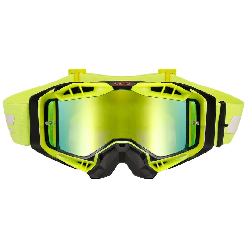 Motokrosa brilles LS2 Aura PRO black-yellow iridium plexi