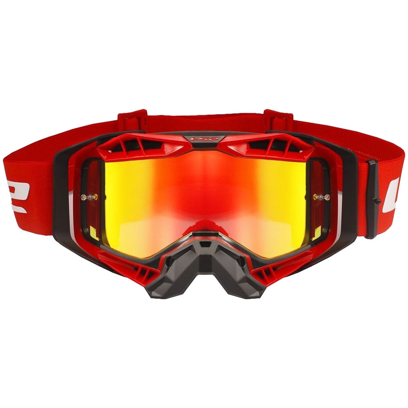 Motokrosa brilles LS2 Aura PRO black-red iridium plexi