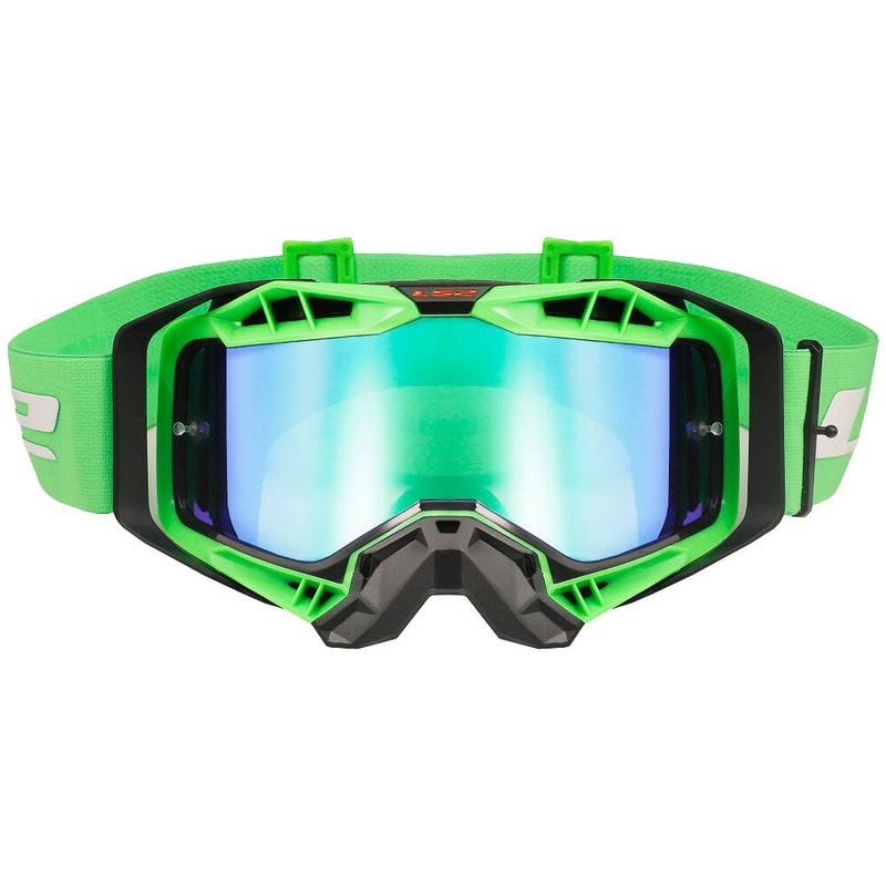 Motokrosa brilles LS2 Aura PRO black-green iridium plexi