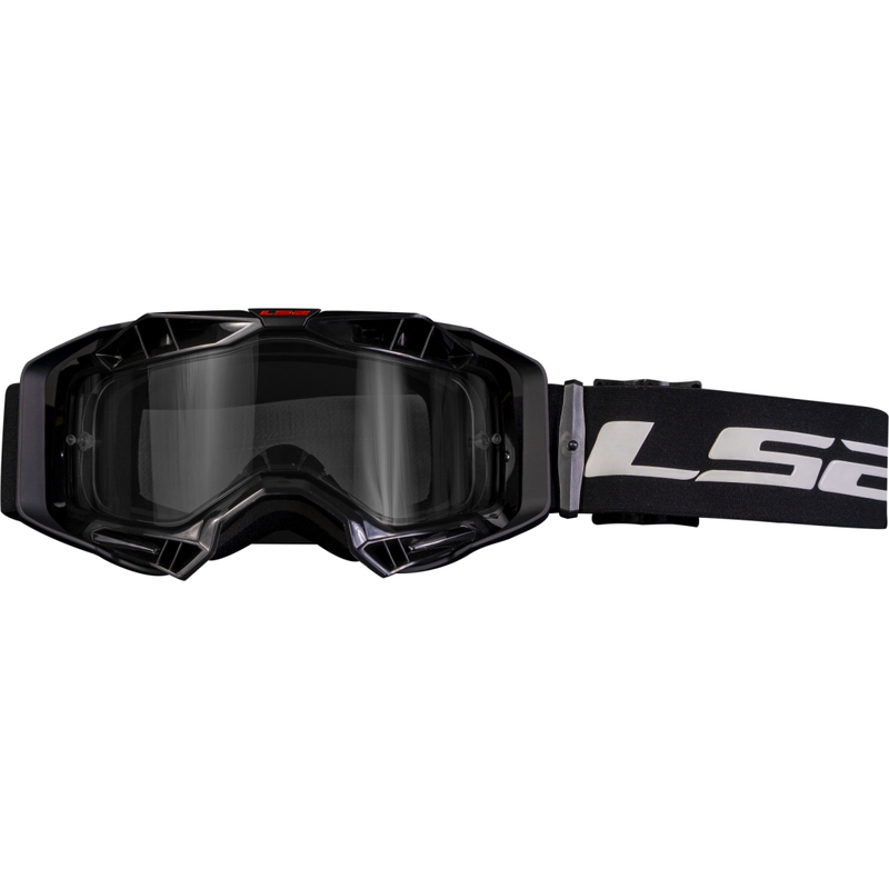 LS2 Aura Enduro motokrosa brilles melnas caurspīdīgas pleksi