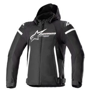 Alpinestars Zaca ūdensnecaurlaidīga melnā un baltā motocikla jaka
