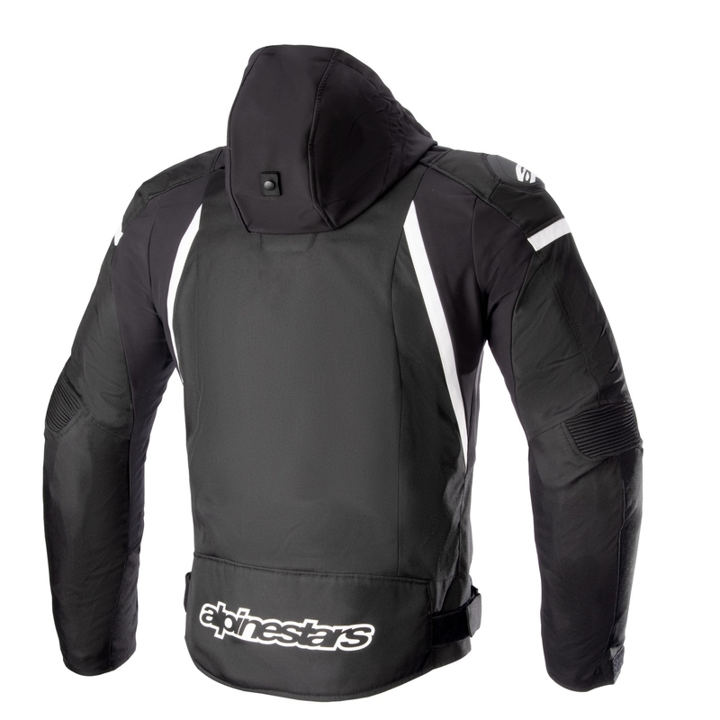 Alpinestars Zaca ūdensnecaurlaidīga melnā un baltā motocikla jaka