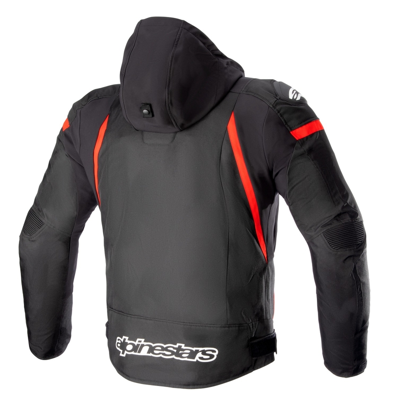 Alpinestars Zaca ūdensnecaurlaidīga melnā, sarkanā un baltā motocikla jaka