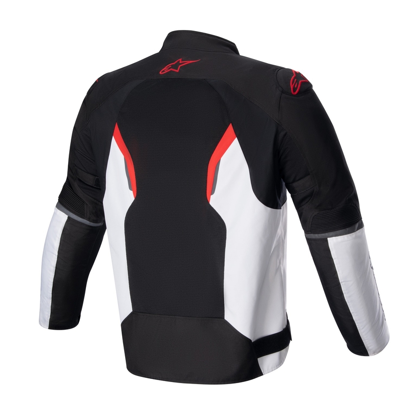 Motocikla jaka Alpinestars AST AIR TECH-AIR 5 saderīga melns-balts-fluo sarkans