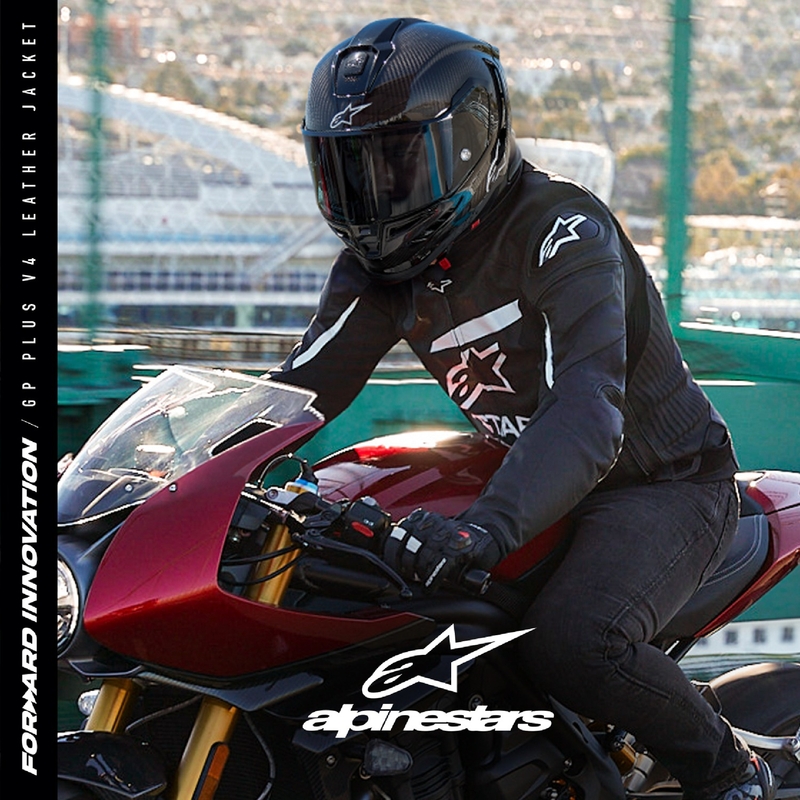 Alpinestars GP PLUS 4 melnā un baltā motocikla jaka